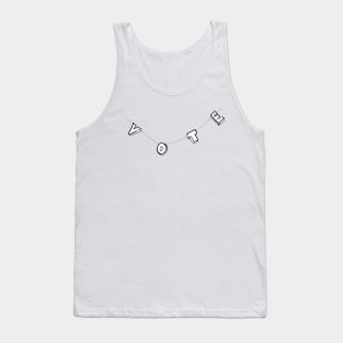 Vote Necklace, hand lettering - like that worn by Michelle Obama. Tank Top